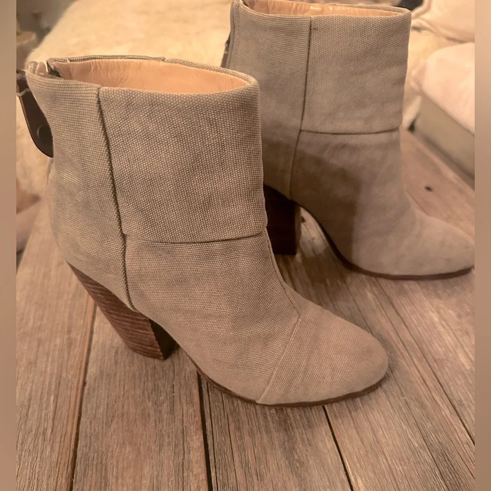 Rag & Bone | Newbury Bootie Gray Linen Canvas (limited ed.) - Picture 6 of 9